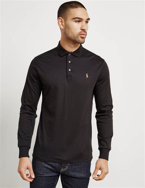 Black Long Sleeve Polo Shirt